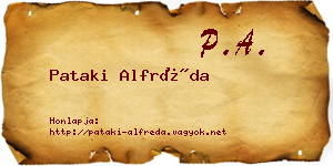 Pataki Alfréda névjegykártya